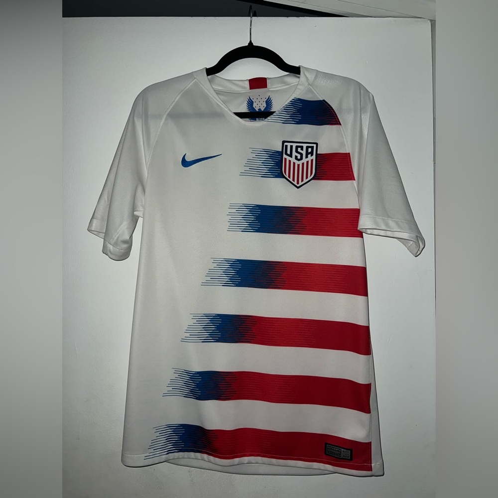 Nike Red and White Authentic Sports Jersey